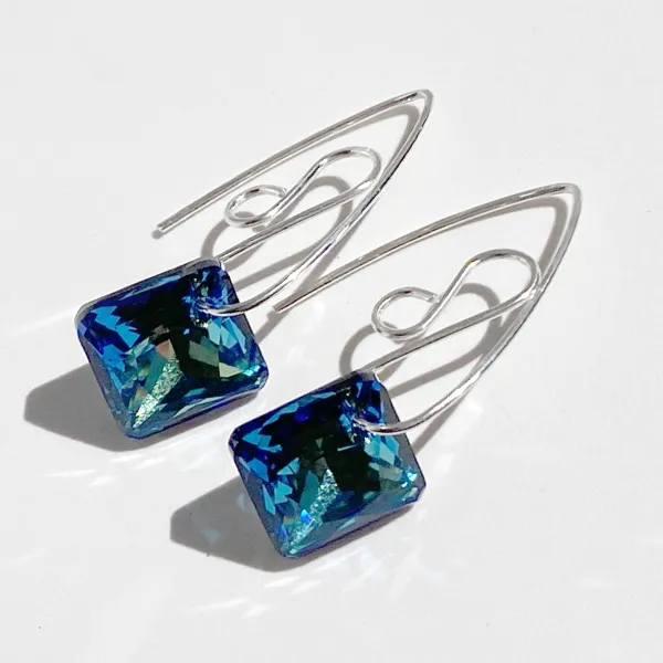 Short Scroll Design Princess Cluster Crystal Earrings - (style options)