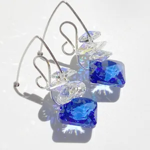 Short Scroll Design Princess Cluster Crystal Earrings - (style options)