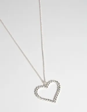 Silver Open Heart Necklace