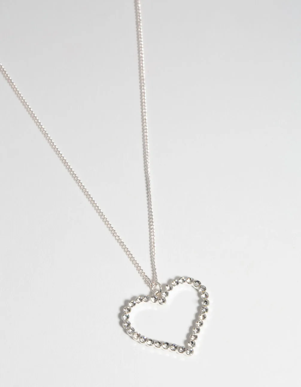 Silver Open Heart Necklace