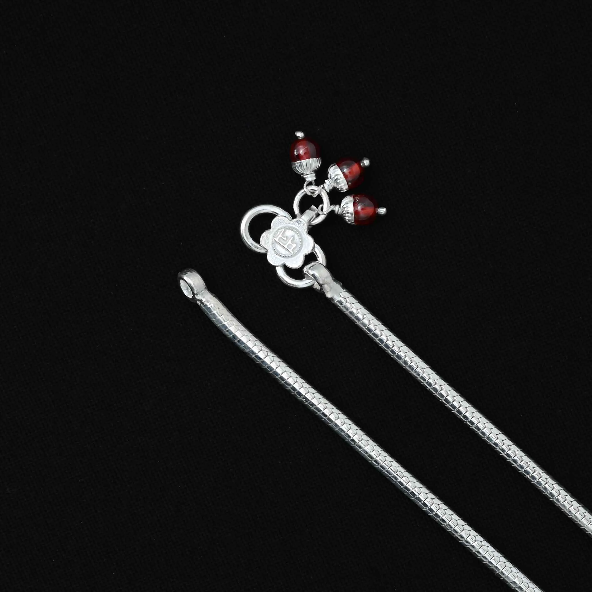 Silver Plain Snack Design Payal for Girls