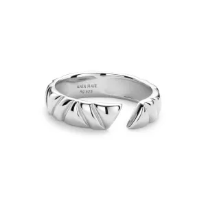 Sterling Silver Adjustable Twill Ring by Ania Haie