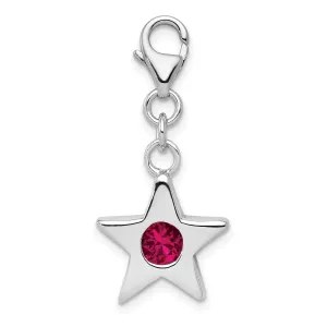 Sterling Silver July C.Z Birthstone Star Charm