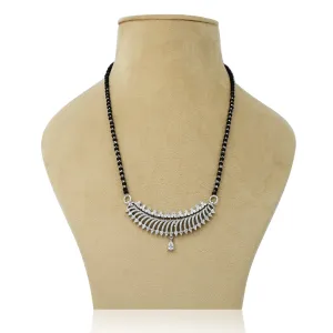 Stylish Curve Arrow Design Pure Silver Mangalsutra for Her