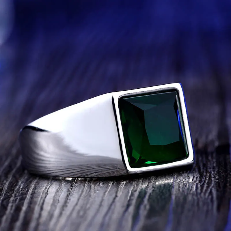Trendy Customizable Titanium Steel Gemstone Ring for All - Korean Inspired Wholesale