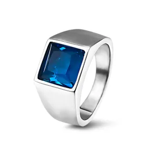 Trendy Customizable Titanium Steel Gemstone Ring for All - Korean Inspired Wholesale