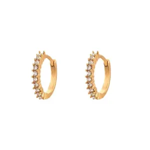 Trendy Gold Hoop Earrings with Cubic Zirconia – Hypoallergenic and Tarnish-Free Stainless Steel