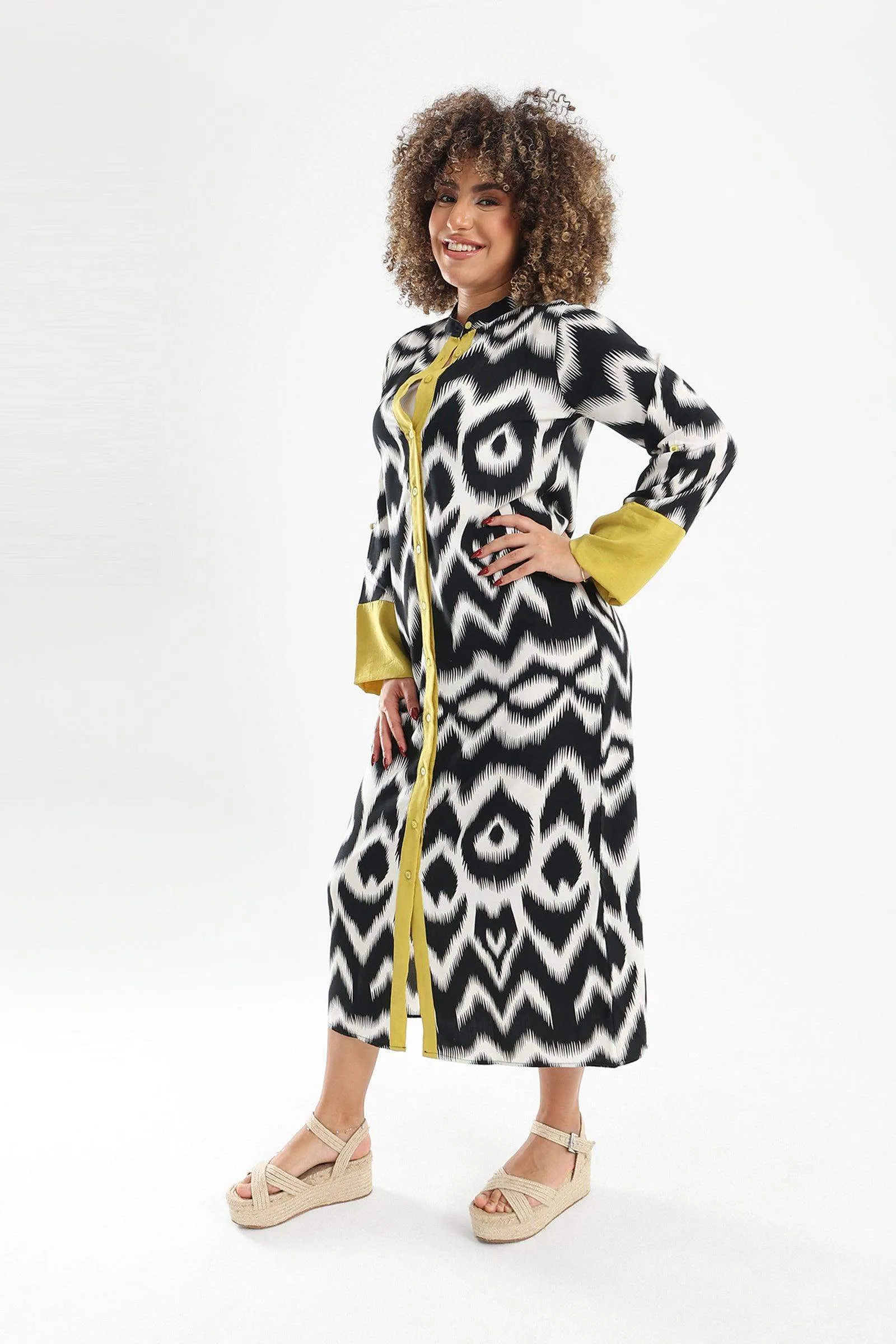 Tritone Printed Shirt Dress