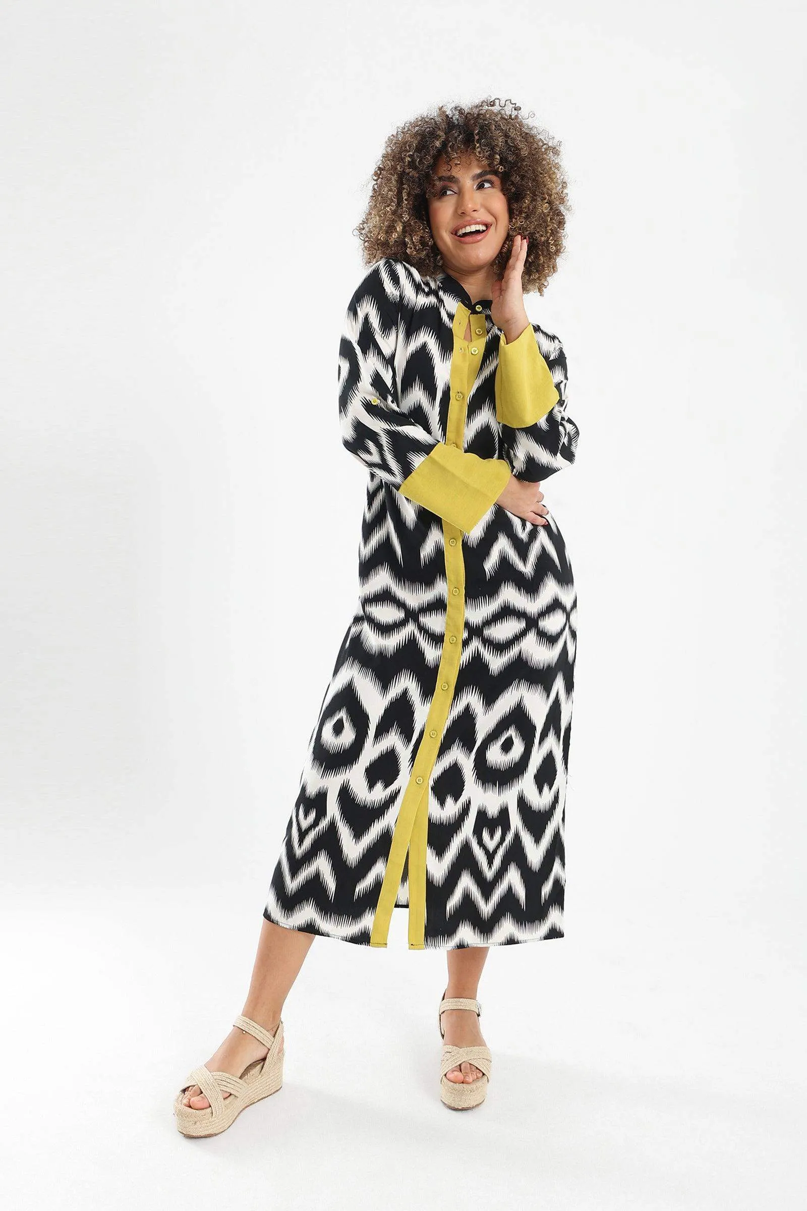 Tritone Printed Shirt Dress