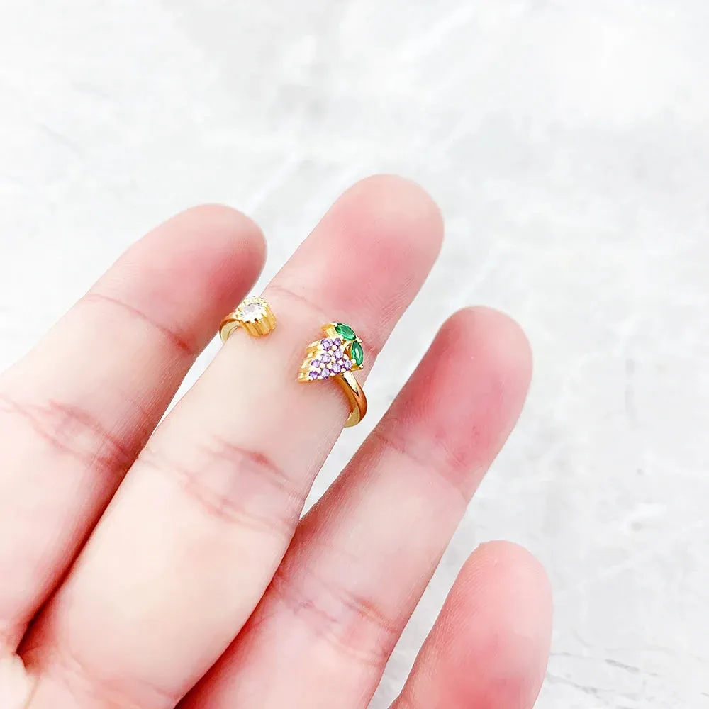VAIGE Elegant Gold Grapefruit Ring with Zircon in 925 Sterling Silver