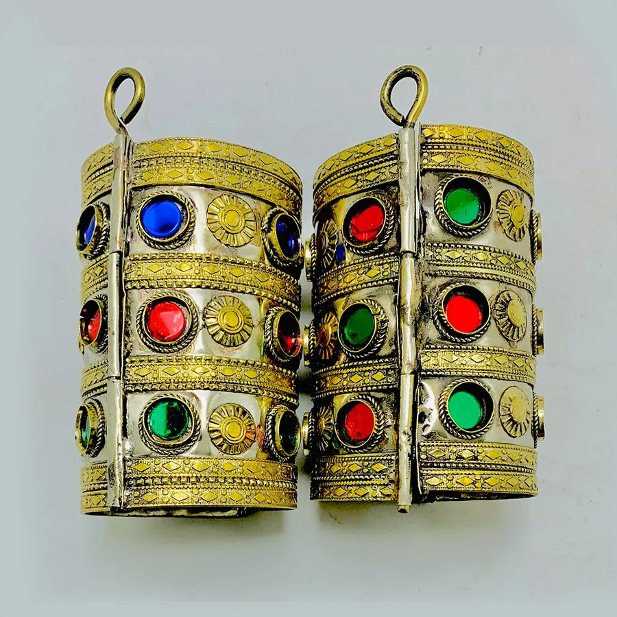 Vintage Bohemian Style Glass Stones Cuff Bracelet