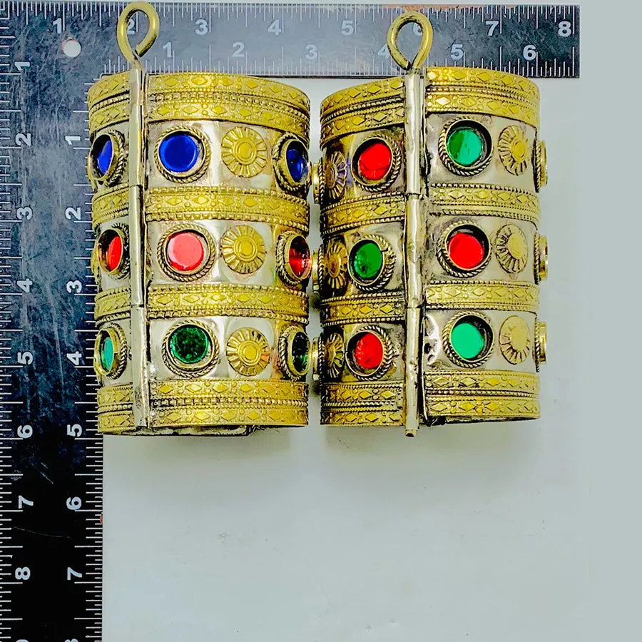 Vintage Bohemian Style Glass Stones Cuff Bracelet