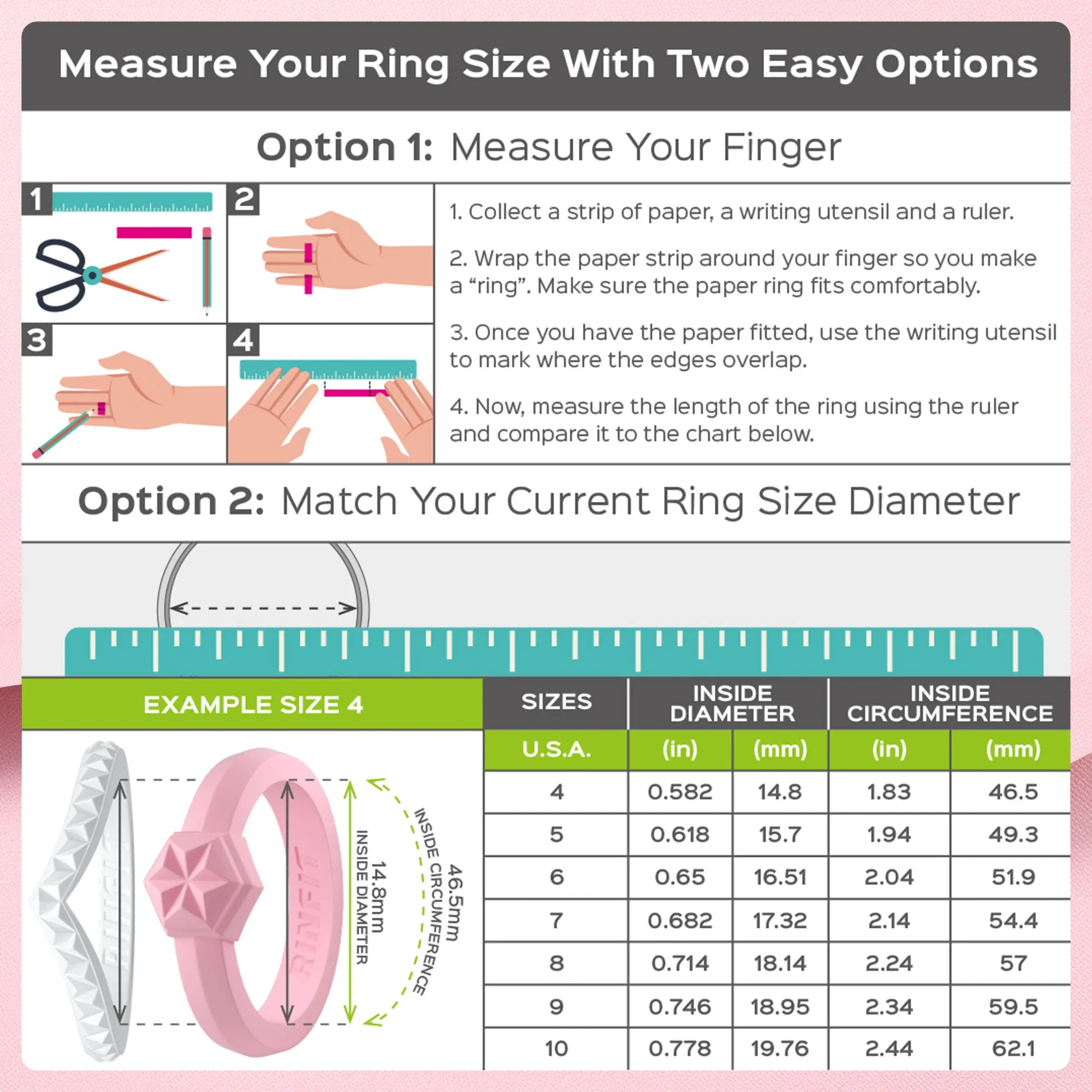 Women's Couture Silicone Rings. Stylish Design - 3 Rings Set